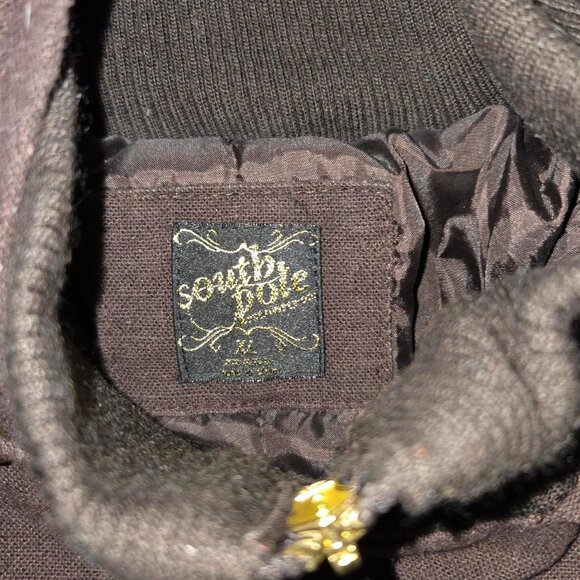 y2k 2000s southpole brown zip up hooded jacket - Picture 2 of 3